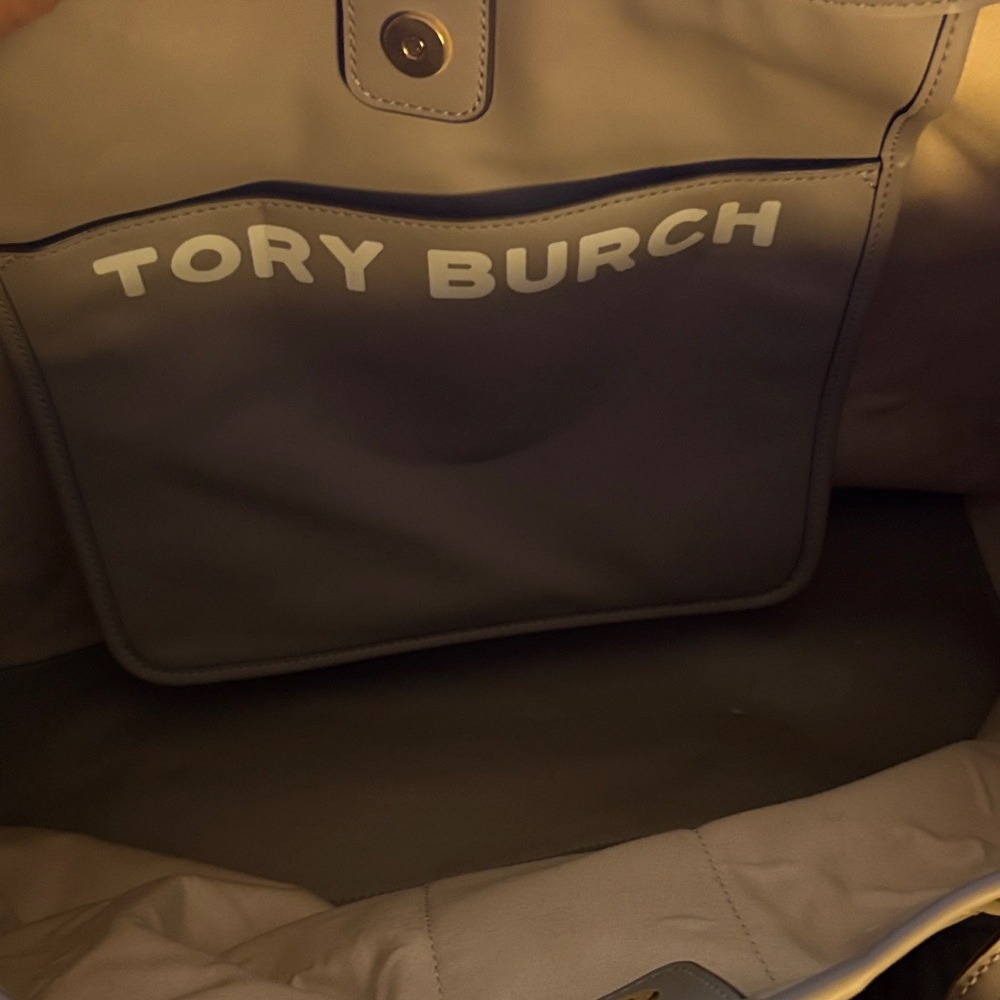 Tory Burch Tan and Navy Duffel Bag - Picture 2 of 2